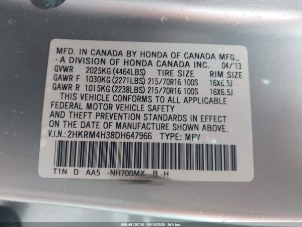 2013 HONDA CR-V LX — I9