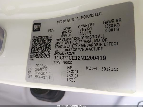 2022 CHEVROLET COLORADO 4WD  LONG BOX LT — I9