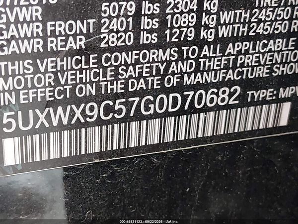 2016 BMW X3 XDRIVE28I — I9