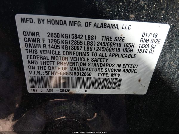 2018 HONDA PILOT EX-L — I9