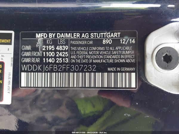 2015 MERCEDES-BENZ E 400 E400 — I9