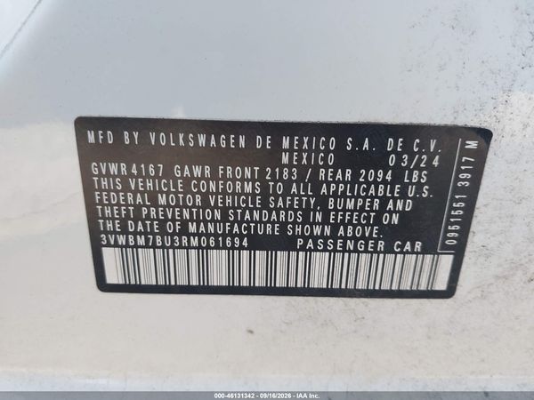 2024 VOLKSWAGEN JETTA 1.5T SPORT — I9