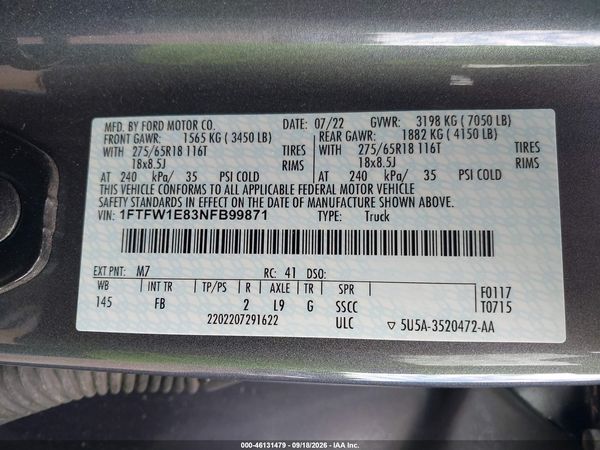 2022 FORD F-150 XLT — I9