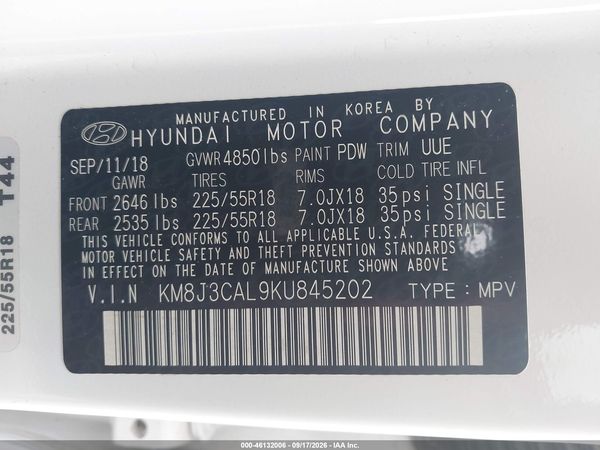 2019 HYUNDAI TUCSON LIMITED — I9