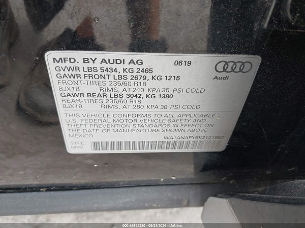 2019 AUDI Q5 45 PREMIUM — I9