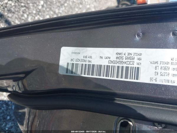 2016 DODGE CHARGER SXT — I9