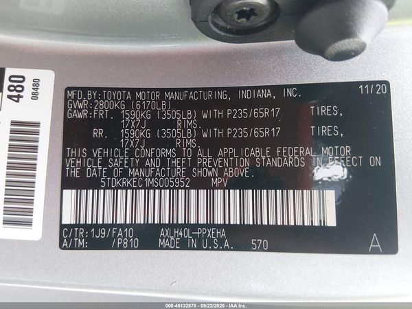 2021 TOYOTA SIENNA LE — I9
