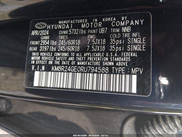 2024 HYUNDAI PALISADE SEL — I9