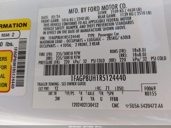 2024 FORD MUSTANG ECOBOOST PREMIUM — I9