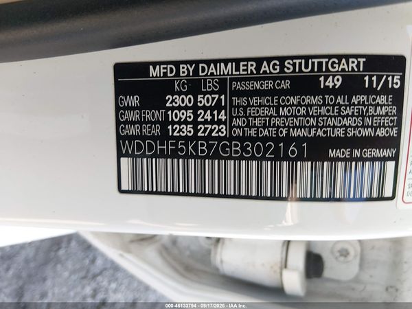 2016 MERCEDES-BENZ E 350 E350 — I9