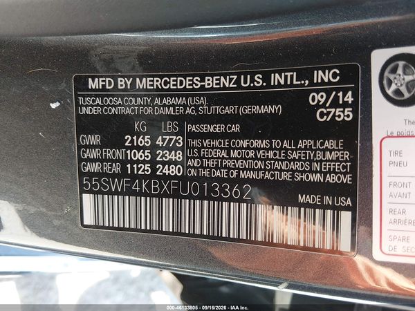 2015 MERCEDES-BENZ C 300 4MATIC — I9
