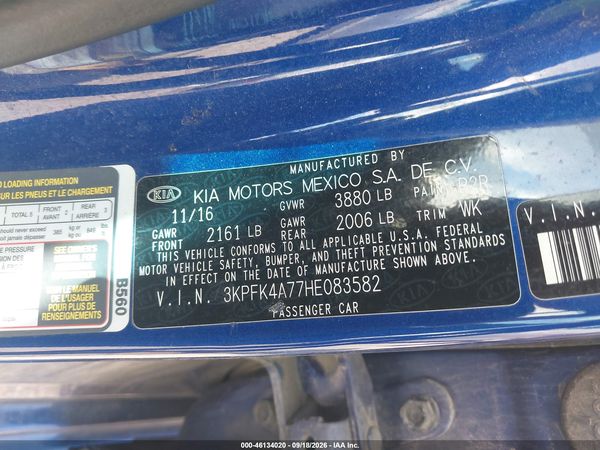 2017 KIA FORTE LX — I9