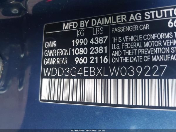 2020 MERCEDES-BENZ A 220 A220 — I9