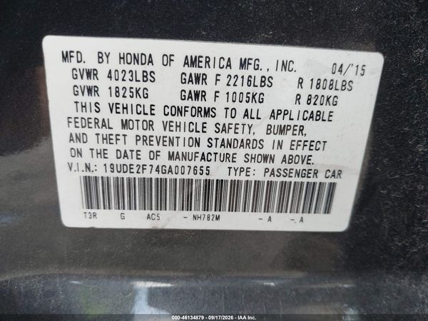 2016 ACURA ILX PREMIUM/TECHNOLOGY — I9
