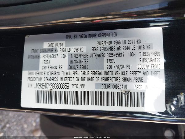2016 MAZDA CX-5 TOURING — I9