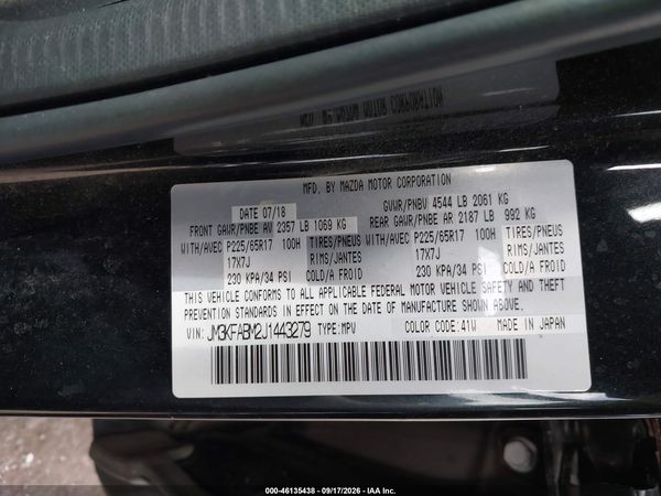 2018 MAZDA CX-5 SPORT — I9