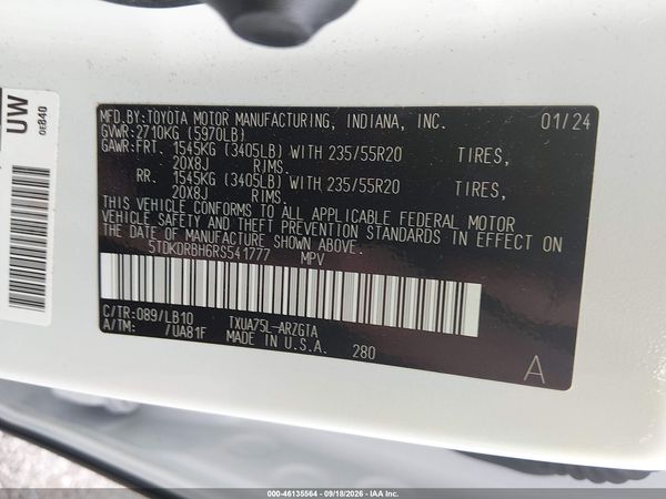 2024 TOYOTA HIGHLANDER LIMITED — I9