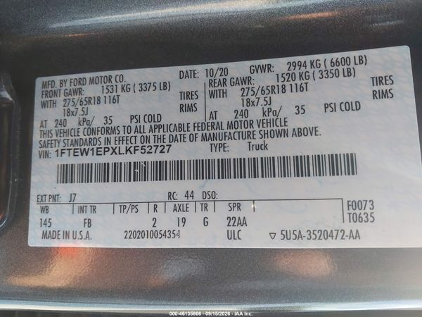 2020 FORD F-150 XLT