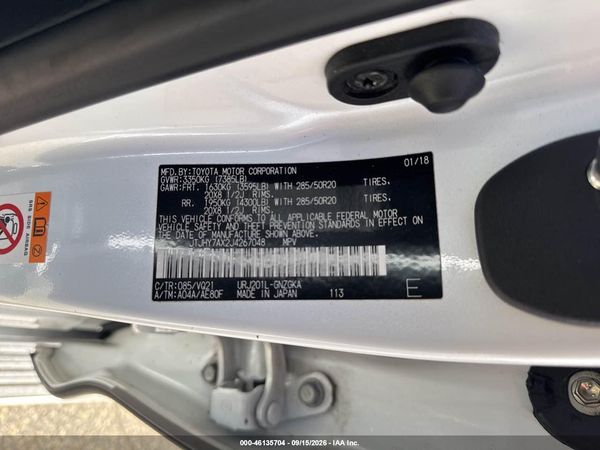 2018 LEXUS LX 570 TWO-ROW — I9