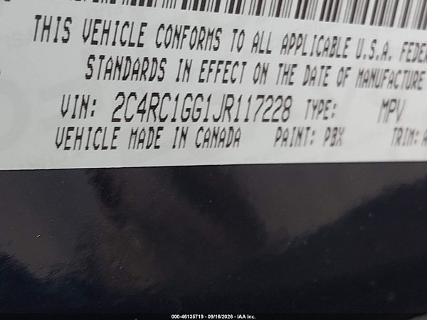 2018 CHRYSLER PACIFICA LIMITED — I9