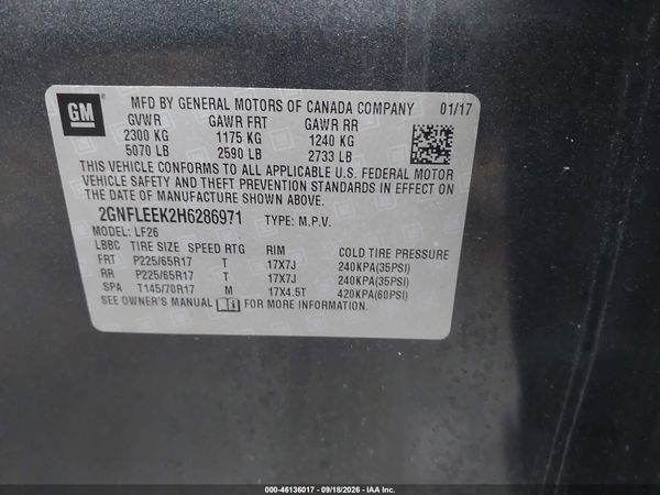 2017 CHEVROLET EQUINOX LS — I9