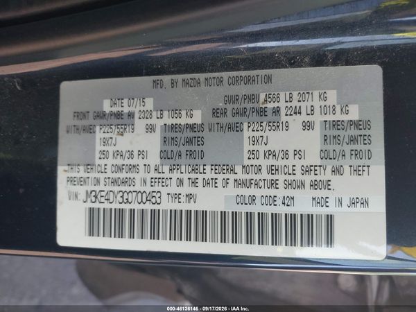 2016 MAZDA CX-5 GRAND TOURING — I9