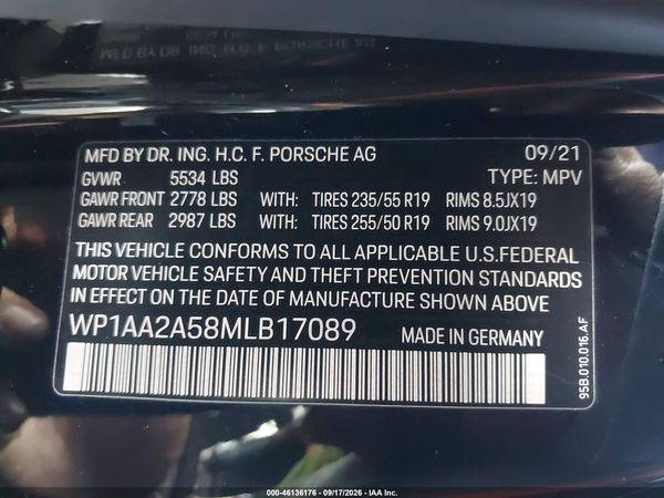 2021 PORSCHE MACAN Base — I9
