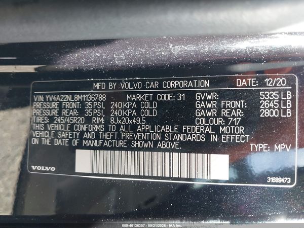 2021 VOLVO V90 CROSS COUNTRY T6 INSCRIPTION — I9