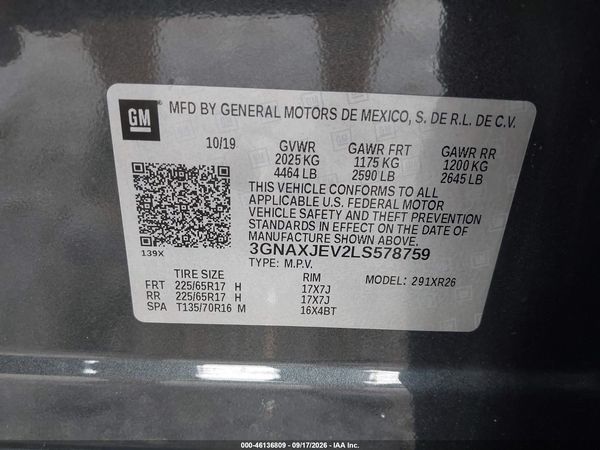 2020 CHEVROLET EQUINOX FWD 2FL — I9