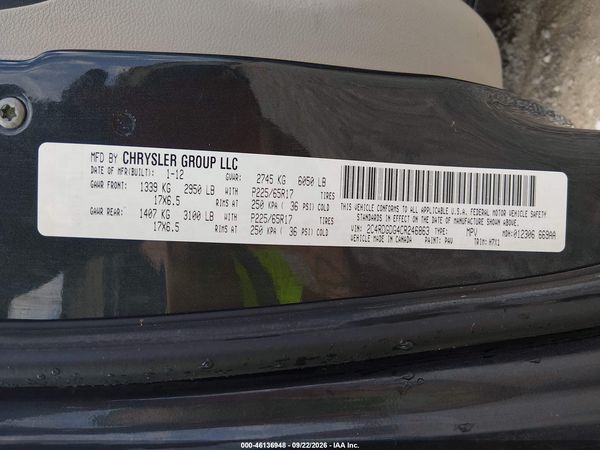 2012 DODGE GRAND CARAVAN CREW — I9