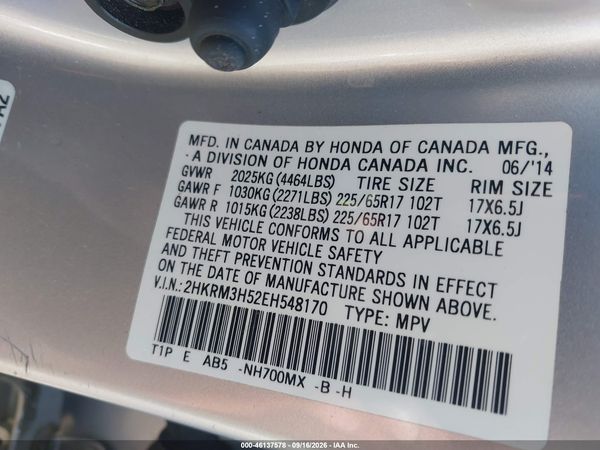 2014 HONDA CR-V EX — I9