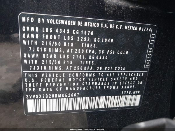 2024 VOLKSWAGEN TAOS 1.5T SE — I9