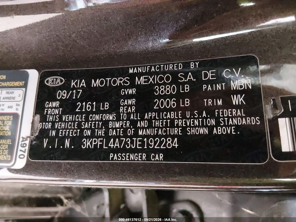 2018 KIA FORTE LX — I9