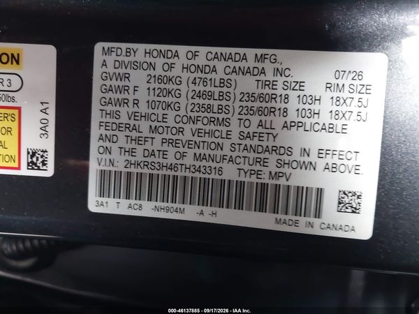 2026 HONDA CR-V EX 2WD — I9