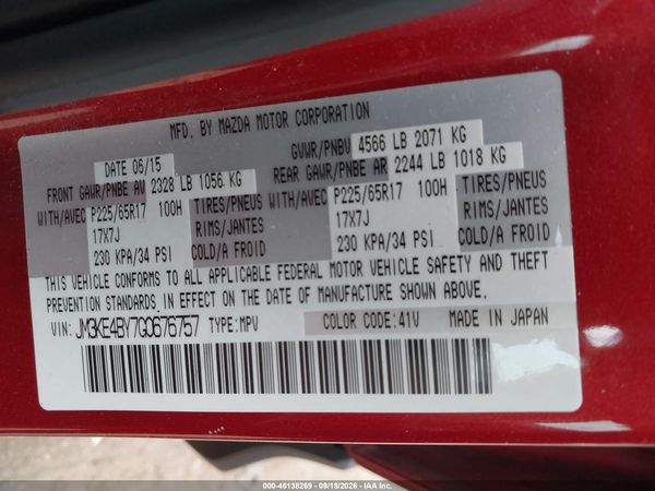 2016 MAZDA CX-5 SPORT — I9