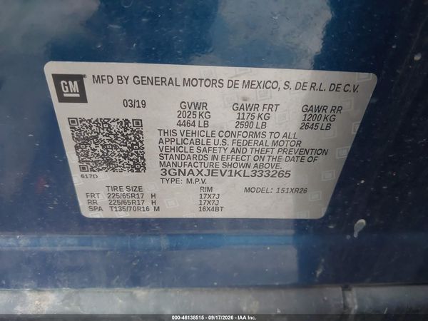 2019 CHEVROLET EQUINOX LT — I9