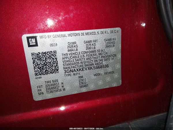 2019 CHEVROLET EQUINOX LT — I9