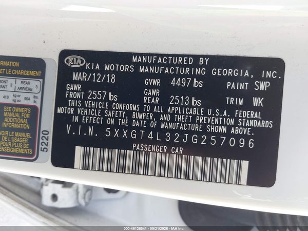 2018 KIA OPTIMA LX — I9