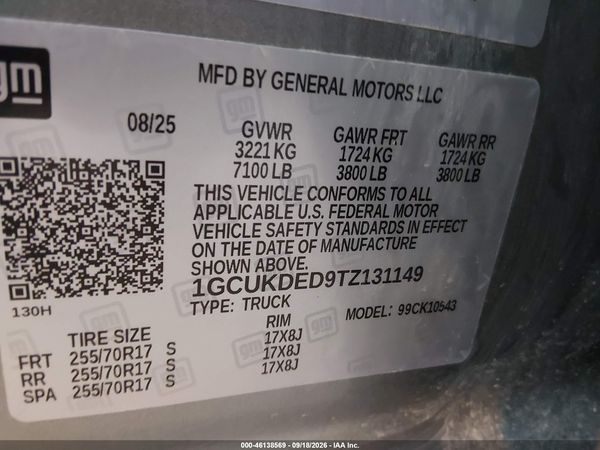 2026 CHEVROLET SILVERADO 1500 4WD  STANDARD BED LT — I9