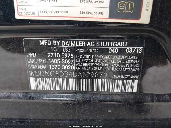 2013 MERCEDES-BENZ S 350 BLUETEC 4MATIC — I9