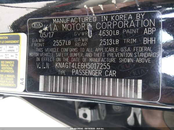 2017 KIA OPTIMA HYBRID Hybrid Base — I152