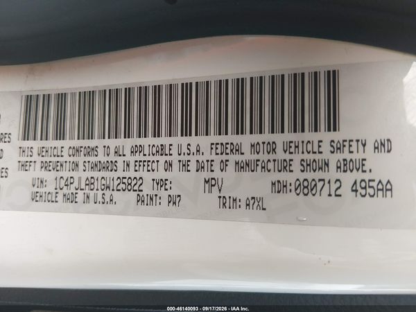 2016 JEEP CHEROKEE SPORT — I9