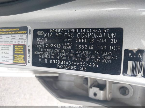 2016 KIA RIO LX — I9