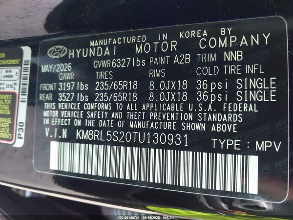 2026 HYUNDAI PALISADE SEL 7P — I9