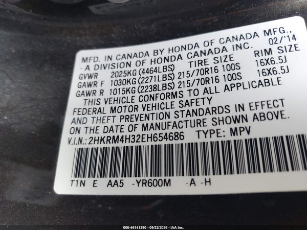 2014 HONDA CR-V LX — I9