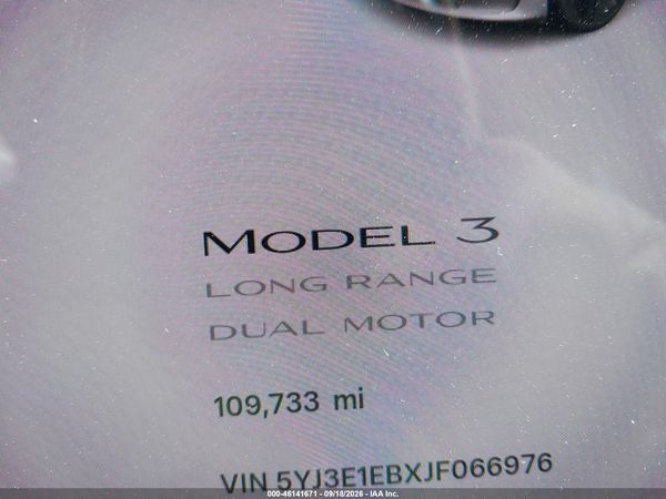 2018 TESLA MODEL 3 LONG RANGE/PERFORMANCE — I118