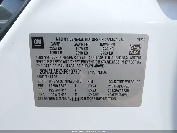 2015 CHEVROLET EQUINOX LS — I9