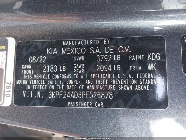 2023 KIA FORTE LXS — I9