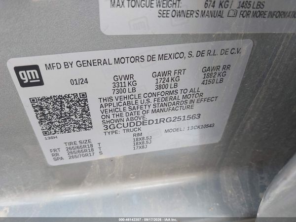 2024 CHEVROLET SILVERADO 1500 4WD  SHORT BED LT — I9