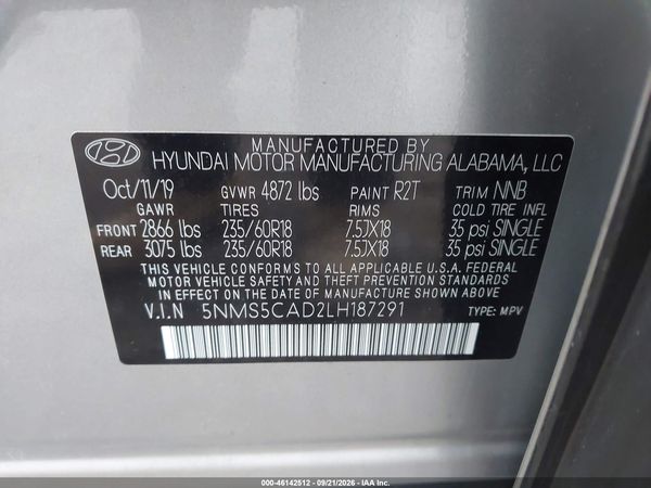 2020 HYUNDAI SANTA FE LIMITED — I9